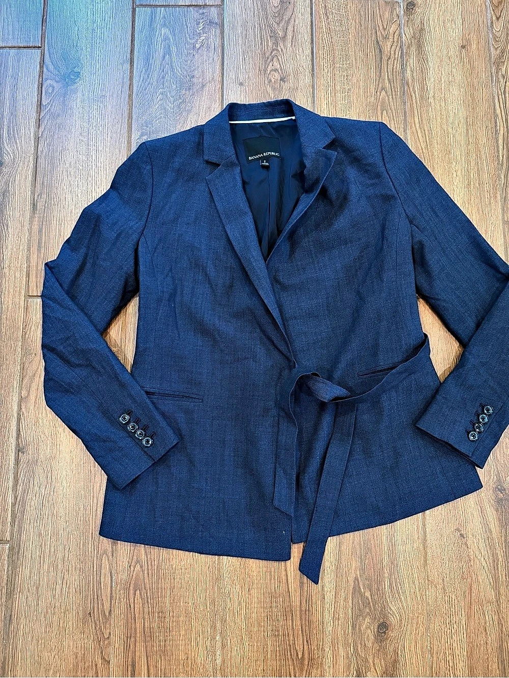 Banana Republic Blue Blazer & Vest Set Size 2